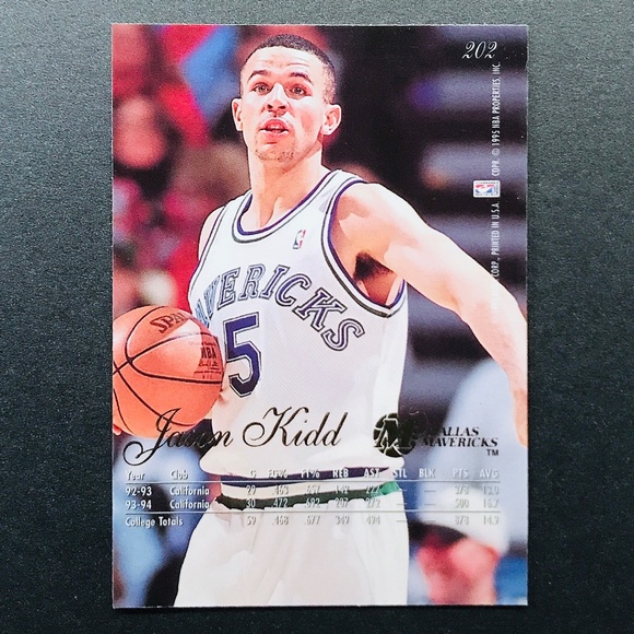 Jason Kidd RC - 1994-95 Flair #202 - Picture 2 of 2
